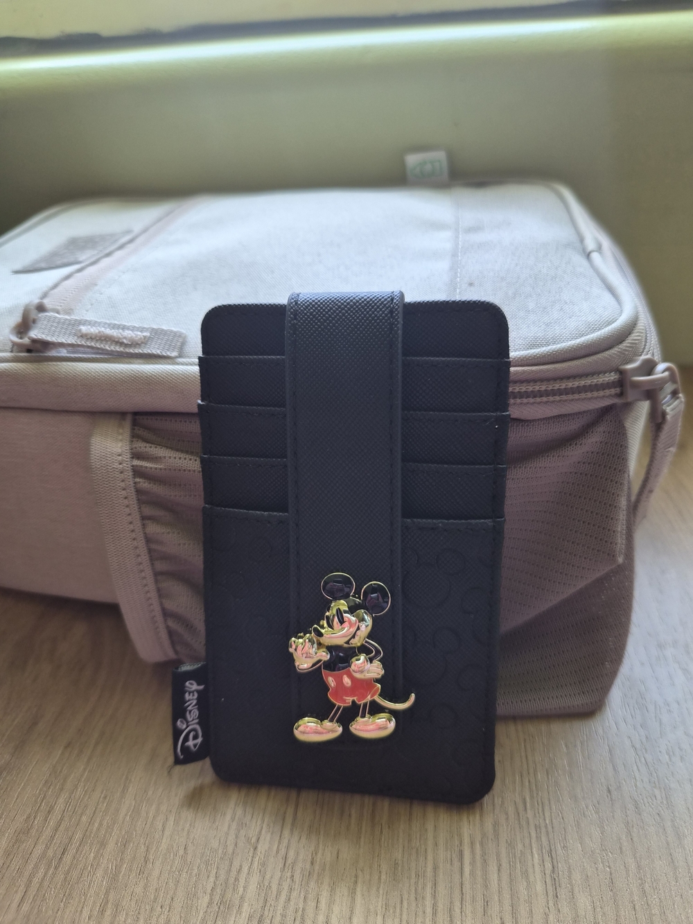 Disney Black Card Holder with Mickey Mouse Enamel Pin